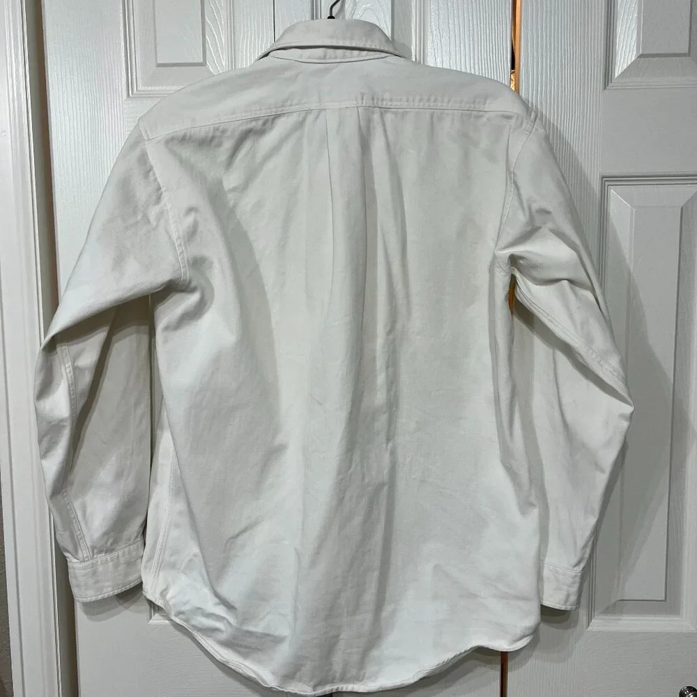 Vintage J Crew Oarsman Men M Denim White Button Down 90's Made USA Shirt